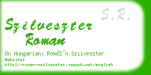 szilveszter roman business card